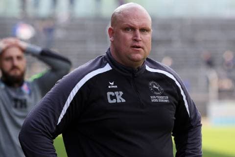 Coach Christian Knappmann WH Fussball Oberliga Westfalen 26 Matchday Sportfreunde Siegen SC Westfalia Herne on 07 04 2019 in Siegen Germany