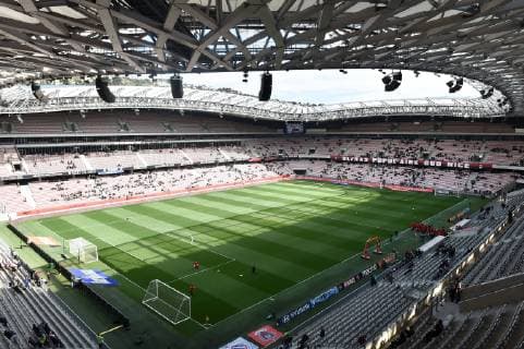ILLUSTRATION - TRIBUNES - VUE GENERALE FOOTBALL : Nice vs Montpellier - Ligue 1 Conforama - 07 04 2019 FEP Panoramic 