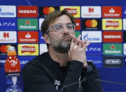 8th April 2019, Anfield, Liverpool, England; Liverpool press conference PK Pressekonferenz ahead of their Champions League fixture against FC Porto; Liverpool manager Jurgen Klopp speaks to the media at Anfield ahead of tomorrow night s Champions League quarter final first leg versus FC Porto  ActionPlus12122166 AlanxMartin