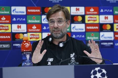 8th April 2019, Anfield, Liverpool, England; Liverpool press conference PK Pressekonferenz ahead of their Champions League fixture against FC Porto; Liverpool manager Jurgen Klopp speaks to the media at Anfield ahead of tomorrow night s Champions League quarter final first leg versus FC Porto  ActionPlus12122169 AlanxMartin