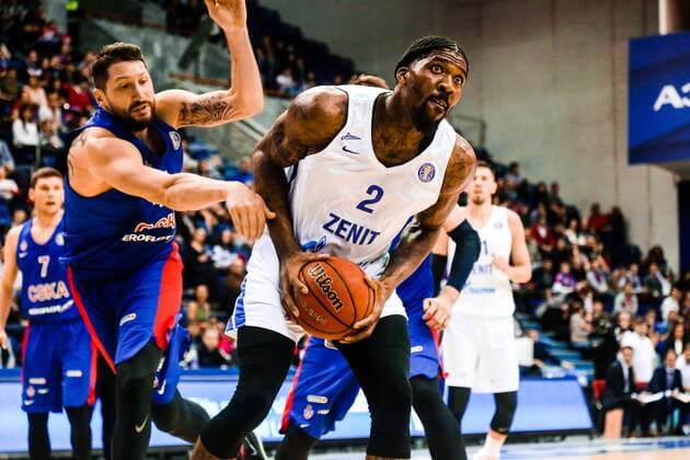 April 7, 2019 - Moscow, Moscow, Russia - Jalen Reynolds of Zenith St. Petersburg seen in action during a Russian VTB regular season match between CSKA Moscow and Zenith St. Petersburg. .CSKA Moscow defeated Zenith St. Petersburg 83-73. CSKA Moscow Vs Zenith St Petersburg in Moscow, Russia - 07 Apr 2019 - ZUMAs197 20190407_zaa_s197_353 Copyright: xNicholasxMullerx