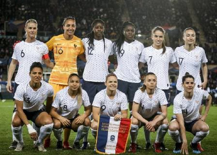 France Team Soccer Football - Women s International Friendly Länderspiel - France v Denmark - Stade de la Meinau, Strasbourg, France - April 8, 2019 in action with France s FOOTBALL : France vs Danemark - Amical - Preparation WC2019 - 08 04 2019 ElyxandroCEGARRA Panoramic 
