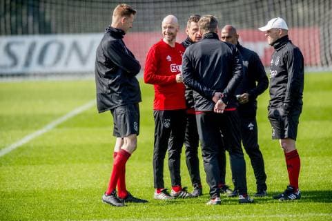09-04-2019: VOETBAL: TRAINING EN PERSCONFERENTIE AJAX: AMSTERDAM Erik ten Hag, trainer Foto: SCS Michel Utrecht xVIxVIxImagesx xSoenarxChamidxsportfotografiexIVx 14149771