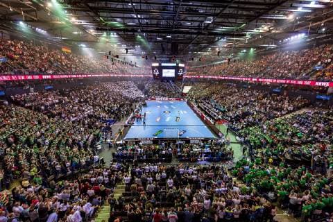 Hamburg Germany 06 April 2019 REWE Final 4 DHB Cup Semifinals TSV Hannover Burgdorf vs SC Magdeburg Overview Barclaycard Arena Hamburg Barclaycard Arena Hamburg Germany