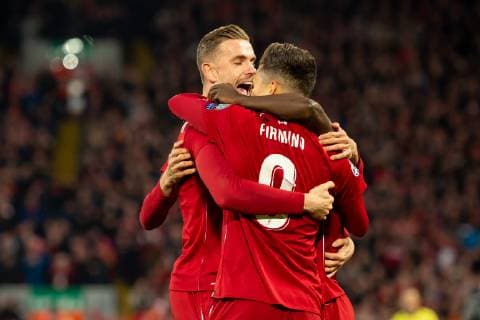 Liverpool England 09 04 2019 UEFA Champions League 2018 19 Season Round of 8 quarter-final Liverpool FC vs. FC Port goal to 1 0 scorer Sadio Mane LFC cheers DeFodi053