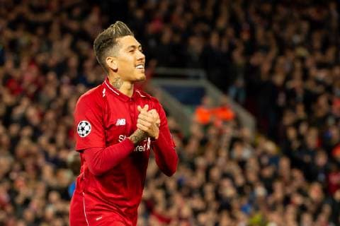 Liverpool England 09 04 2019 UEFA Champions League 2018 19 Season Round of 8 Quarter Finals Liverpool FC vs FC Port Goal to 2-0 by scorers Roberto Firmino LFC DeFodi053