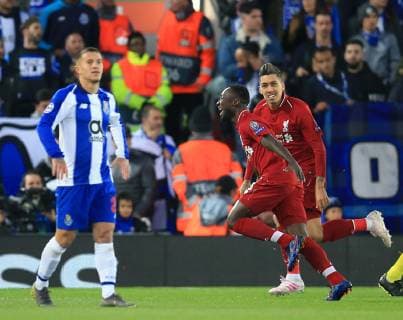 9th April 2019, Anfield, Liverpool, England; UEFA Champions League football, quarter final 1st leg, Liverpool versus FC Porto; Naby Keita of Liverpool celebrates after scoring the opening goal of the match after 3 minutes  ActionPlus12122331 DavidxBlunsden