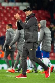 Liverpool England 09 04 2019 UEFA Champions League 2018 19 Season Round of 8 Quarter Finals Liverpool FC vs. FC Port Coach Juergen Klopp LFC final cheer DeFodi053