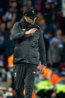 Liverpool England 09 04 2019 UEFA Champions League 2018 19 Season Round of 8 Quarter Finals Liverpool FC vs. FC Port Coach Juergen Klopp LFC gesticulated gesticulation DeFodi053