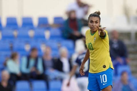 April 8, 2019 - San Pedro Del Pinatar, Murcia, Spain - Marta Silva of Brazil gives instructions during the International Friendly Länderspiel match between Brazil W and Scotland W at Pinatar Arena on April 08, 2019 in San Pedro del Pinatar, Spain. Scotland v Brazil - Women s International Friendly  - ZUMAn230 20190408_zaa_n230_610 Copyright: xJosexBretonx