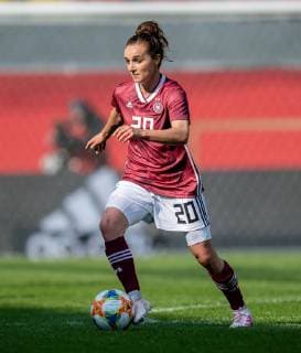 9 April 2019 Paderborn Benteler Arena soccer international women Germany Japan Germany Lina Magull on the ball