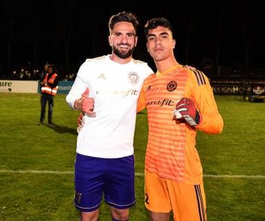 Soccer Men Season 2018 2019 Semifinal in Berlin AOK Landespokal VSG Altglenicke Tennis Borussia 4 5 in penalty shootout 2 2 2 2 2 2 v l Sefa Kahraman TeBe Tennis Borussia converted the last penalty kick in penalty shootout to 4 5 goalkeeper Ertugrul Aktas TeBe Tennis Borussia did not hold a penalty kick from Benjamin Förster in extra time VSG Altglienicke 09 04 2019 Copyright: xMatthiasxKochx