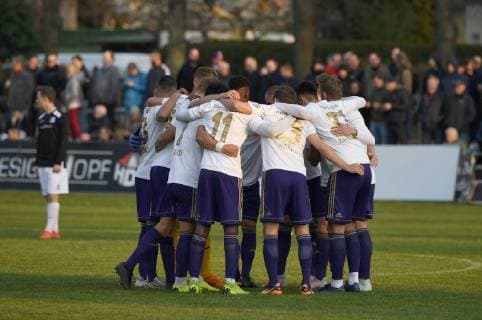 Soccer Men Season 2018 2019 Semifinals at Berlin AOK Landespokal VSG Altglenicke Tennis Borussia 4 5 penalty shootout 2 2 2 2 2 2 TeBe is encouraging himself before the game 09 04 2019 Copyright: xMatthiasxKochx