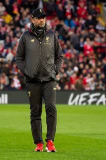 Liverpool England 09 04 2019 UEFA Champions League 2018 19 Season Round of 8 Quarter Finals Liverpool FC vs. FC Port Coach Juergen Klopp LFC watching DeFodi053