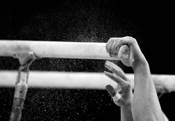 Sport Themen der Woche Sport Bilder des Tages Turnen - Symbolbilder Black and white Illustration picture shows details of athletes during qualifications at the European Championships Artistic Gymanstics in Szczecin, Poland, Wednesday 10 April 2019. The EC are taking place from 10 to 14 April. ERICxLALMAND  x05565632x