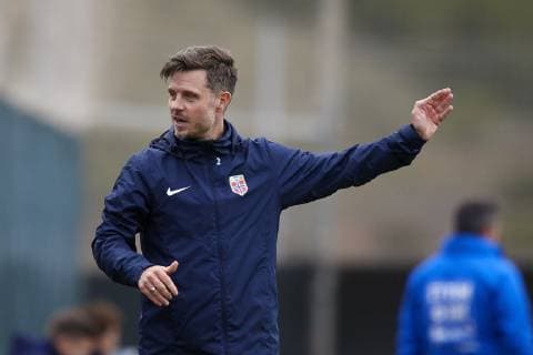 April 5, 2019 - Cartagena, Murcia, Spain - Alexander Straus of Norway gives instructions during the International Friendly Länderspiel match between Norway WU23 and Italy WU23 at La Manga Club on April 05, 2019 in Murcia, Spain. Norway v Italy - Women s U23 International Friendly  - ZUMAn230 20190405_zaa_n230_894 Copyright: xJosexBretonx