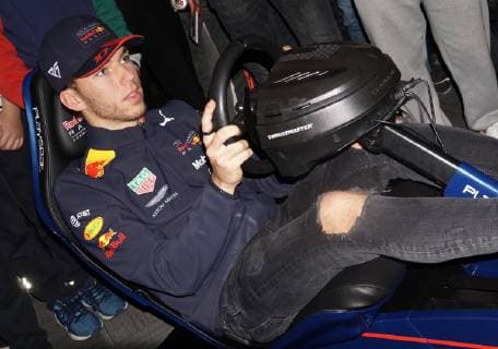 Formula One Red Bull driver Pierre Gasly of France attends a fan meeting in Shanghai, China, 10 April 2019. Red Bull s Pierre Gasly and Max Verstappen highlight fan meeting in Shanghai  bjl8632136