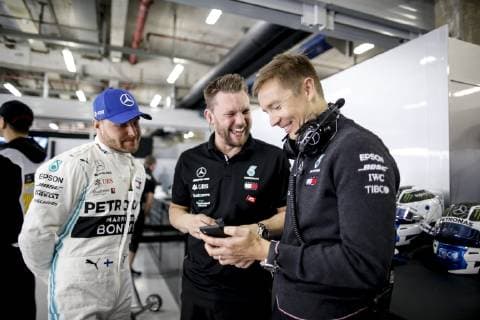 Motorsports: FIA Formula One World Championship WM Weltmeisterschaft 2019, Grand Prix of China, 77 Valtteri Bottas (FIN, Mercedes AMG Petronas Motorsport), Antti Vierula Shanghai China