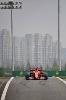 Monegasque Formula One driver Charles Leclerc of Scuderia Ferrari competes during first practice for the the Formula 1 Heineken Chinese Grand Prix 2019 at the Shanghai International Circuit in Shanghai, China, 12 April 2019. Sebastian Vettel set the quickest time of the first running, finishing 0.207 seconds clear of Lewis Hamilton with Leclerc third. Sebastian Vettel tops first practice of Chinese Grand Prix 2019 in Shanghai  20190412_405664