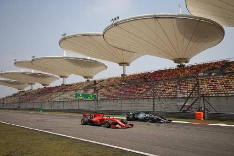 Photo4 LaPresse 12 04 2019 Shanghai, China Grand Prix Formula One China 2019 In the pic: free Practice 1, Sebastian Vettel (GER) Scuderia Ferrari SF90  Copyright: xPhoto4 LaPressex