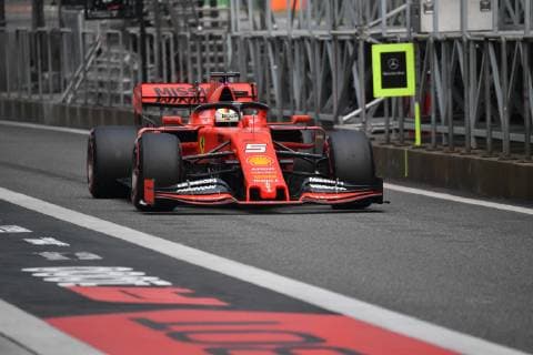German Formula One driver Sebastian Vettel of Ferrari competes during the second practice for the the Formula 1 Heineken Chinese Grand Prix 2019 at the Shanghai International Circuit in Shanghai, China, 12 April 2019. Mercedes Valtteri Bottas has finished Friday on top of the timesheets at the Shanghai International Circuit, edging Sebastian Vettel by only 0.027s at the end of the latter 90-minute session. Bottas ends Friday in Shanghai 0.027s ahead of Vettel  20190412_805284