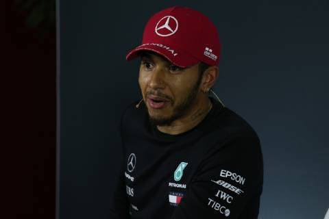 Photo4 LaPresse 13 04 2019 Shanghai, China Grand Prix Formula One China 2019 In the pic: after Qualifying Official Fia press conference PK Pressekonferenz Lewis Hamilton (GBR) Mercedes AMG F1 W10 EQ Power  Copyright: xPhoto4 LaPressex