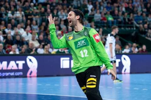Halle Westf Germany 13 04 2019 DHB Qualifier 2018 2019 Germany vs Poland Silvio Heinevetter Germany Halle Westf Nordrhein Westfalen Germany Gerry Weber Stadium