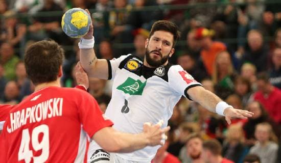Tim Suton Germany at the EM qualifying match Germany against Poland of the men on 13 04 19 in the Gerry Weber Stadium in Halle Westfalen Handball EM qualifying Germany Poland Poland