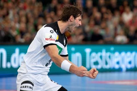 Halle Westf Germany 13 04 2019 DHB Qualifying match 2018 2019 Germany vs Poland Uwe Gensheimer Germany Halle Westf Nordrhein Westfalen Germany Gerry Weber Stadium