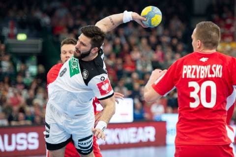 Halle Westf Germany 13 04 2019 DHB Qualifying match 2018 2019 Germany vs Poland Tim Suton Germany Halle Westf Nordrhein Westfalen Germany Gerry Weber Stadium