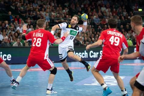Halle Westf Germany 13 04 2019 DHB Qualifying match 2018 2019 Germany vs Poland M Steffen Weinhold Germany Halle Westf Nordrhein Westfalen Germany Gerry Weber Stadion