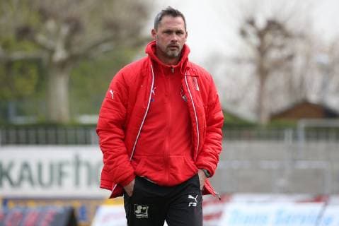 Football Regionalliga Südwest VfR Wormatia Worms TSV Steinbach Haiger 29 Matchday on 13 04 2019 in the EWR Arena Worms xmdx Frank DOEPPER DÖPPER Trainer TSV Steinbach Haiger VfR Wormatia Worms TSV Steinbach Haiger