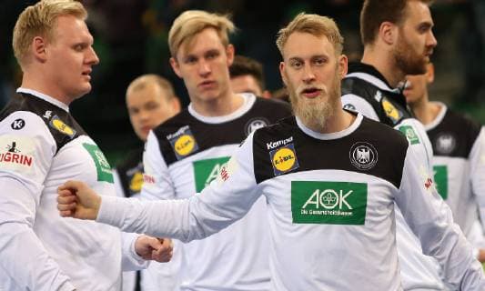 Matthias Musche Germany at the EM qualifying match Germany against Poland of the men on 13 04 19 in the Gerry Weber Stadium in Halle Westfalen Handball EM qualifying Germany Poland Poland