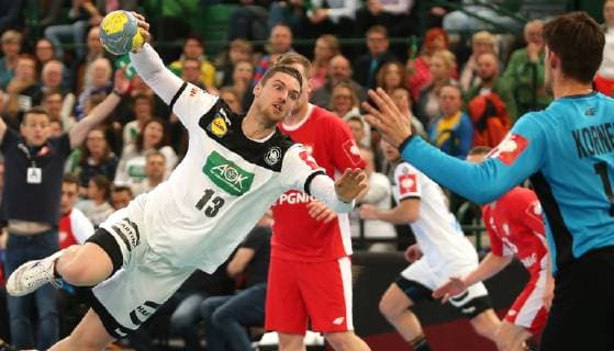 Hendrik Pekeler Germany at the EM qualifying match Germany against Poland of the men on 13 04 19 in the Gerry Weber Stadium in Halle Westfalen Handball EM qualifying Germany Poland Poland