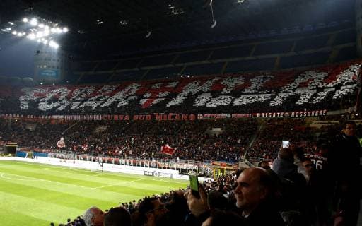 Fußball, AC Mailand - Lazio Rom Photo Spada LaPresse April 13 , 2019 Milan ( Italy ) soccer Milan vs Lazio - Italian Football Championship League A TIM 2018 2019 - San Siro Stadium In the pic: milan supporters  Copyright: xSpada LaPressex