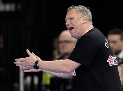 during the European Championship qualifying match in mens handball between Denmark and Montenegro in the Royal Arena Saturday April 13, 2019 Copenhagen Denmark,  Copyright: fotograf@clausbech.dk ClausxBechx COP102 spdk20190413-222124-L