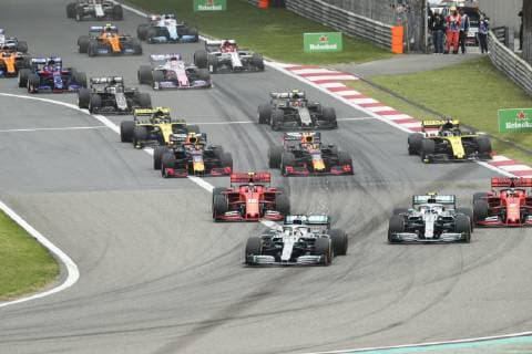British racing driver Lewis Hamilton of Mercedes-AMG Petronas Motorsport takes the lead during the Formula One Heineken Chinese Grand Prix 2019 at the Shanghai International Circuit in Shanghai, China, 14 April 2019. F1 drivers compete in Formula One Heineken Chinese Grand Prix 2019 in Shanghai  scr183791