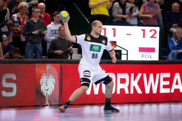 Halle Westf Germany 13 04 2019 DHB Qualifying match 2018 2019 Germany vs Poland Paul Drux Germany Halle Westf Nordrhein Westfalen Germany Gerry Weber Stadion