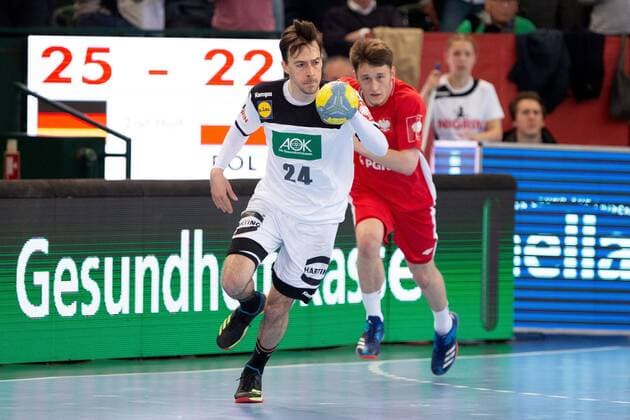 Halle Westf Germany 13 04 2019 DHB Qualifier 2018 2019 Germany vs Poland Patrick Groetzki Germany Halle Westf Nordrhein Westfalen Germany Gerry Weber Stadion