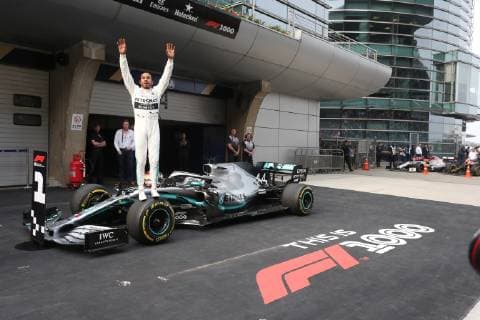 Photo4 LaPresse 14 04 2019 Shanghai, China Grand Prix Formula One China 2019 In the pic: Celebration in parc fermee, winner Lewis Hamilton (GBR) Mercedes AMG F1 W10 EQ Power  Copyright: xPhoto4 LaPressex