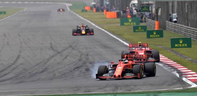 Shanghai China 14 04 2019 Formula 1 Formula 1 Formula 1 China Grand Prix Sebastian Vettel GER 5 Scuderia Ferrari Charles Leclerc MCO 16 DeFodi506