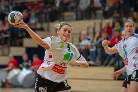 Ekaterina Fanina SV Union Halle scoring SV Union Halle Neustadt Wildcats vs Buxtehuder SV von 1862 e V Handball 1 Bundesliga Saison 2018 2019 Copyright xVIADATAx xHolgerxJohnx Halle Saale Sachsen Anhalt Germany