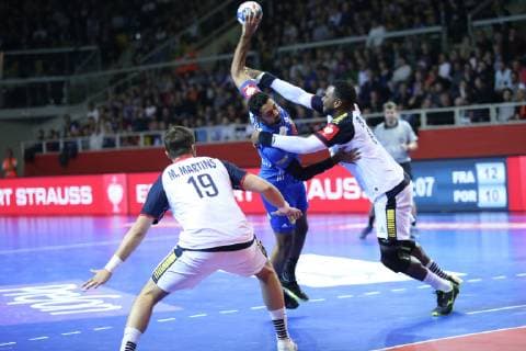 Handball, EM-Quali, Frankreich - Portugal Melvyn Richardson (France) HANDBALL : Qualifications EHF EURO 2020 - 4eme journee - France vs Portugal - 13 04 2019 KevinDomas Panoramic 