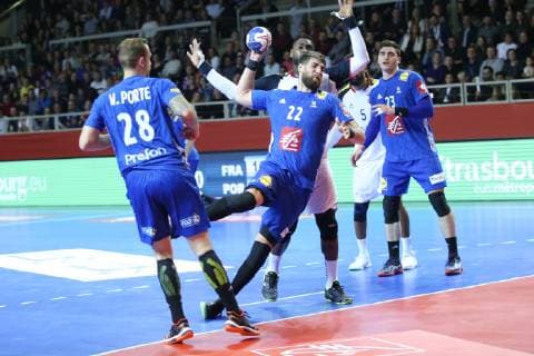 Handball, EM-Quali, Frankreich - Portugal Luka Karabatic (France) HANDBALL : Qualifications EHF EURO 2020 - 4eme journee - France vs Portugal - 13 04 2019 KevinDomas Panoramic 