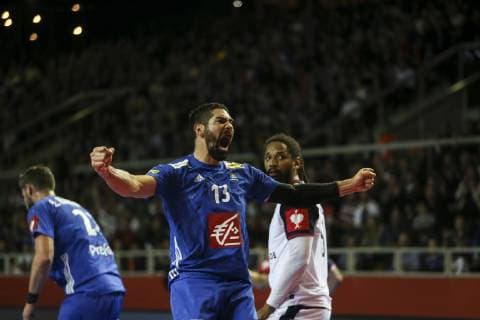 Nikola Karabati 13, during the Euro 2020 qualifications handball match between France and Portugal, on April 14, 2019 in Strasbourg, northeastern France. HANDBALL : Qualifications EHF EURO 2020 - 4eme journee - France vs Portugal - 14 04 2019 ElyxandroCEGARRA Panoramic 