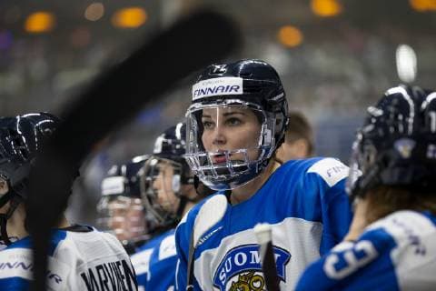 Susanna Tapani 77, FIN during the IIHF Womens World Championship WM Weltmeisterschaft 2019 Final Game United States - Finland at the Espoo Metro Arena14. April 2019 in Espoo, Finland. (Tomi Hänninen Newspix24)  Copyright: xTomixHänninenx np24thTHnp2410th361191