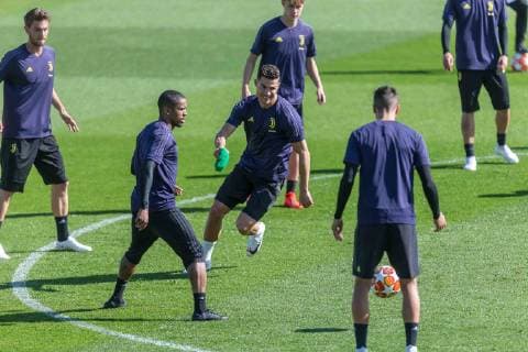 Turin Italy 15 04 2019 Training Juventus Turin Christiano Ronaldo JUV in action DeFodi541