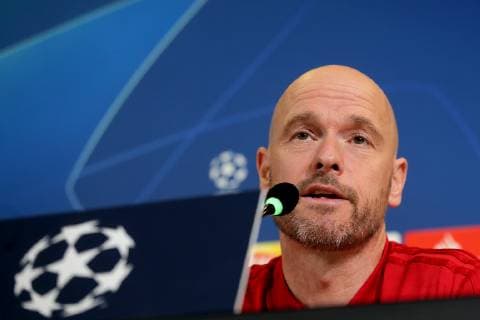 Turin Italy 15 04 2019 Ajax Amsterdam Press Conference Coach Erik Ten Hag Ajax Watch DeFodi541
