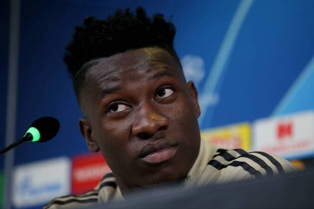 Turin Italy 15 04 2019 Ajax Amsterdam Press conference Goalkeeper Andre Onana Ajax Watch DeFodi541