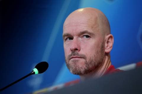 Turin Italy 15 04 2019 Ajax Amsterdam Press Conference Coach Erik Ten Hag Ajax Watch DeFodi541